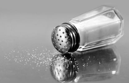salt shaker on its side