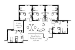Care suites - Studio + kitchenette, 331 sq ft