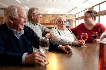 Group of seniors socializing