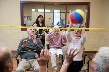 westwood ridge II residents playing volleyball