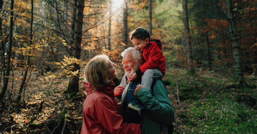 Senior couple and grandkid