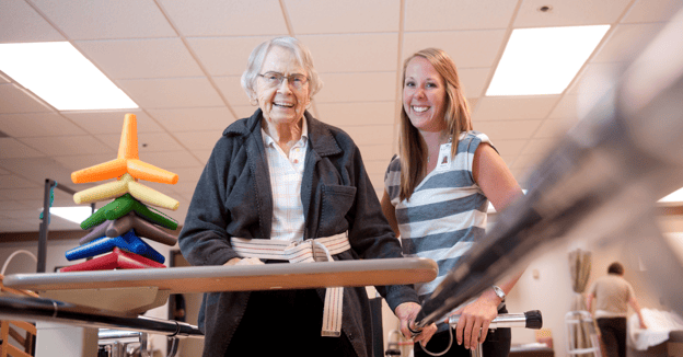Senior woman and nurse
